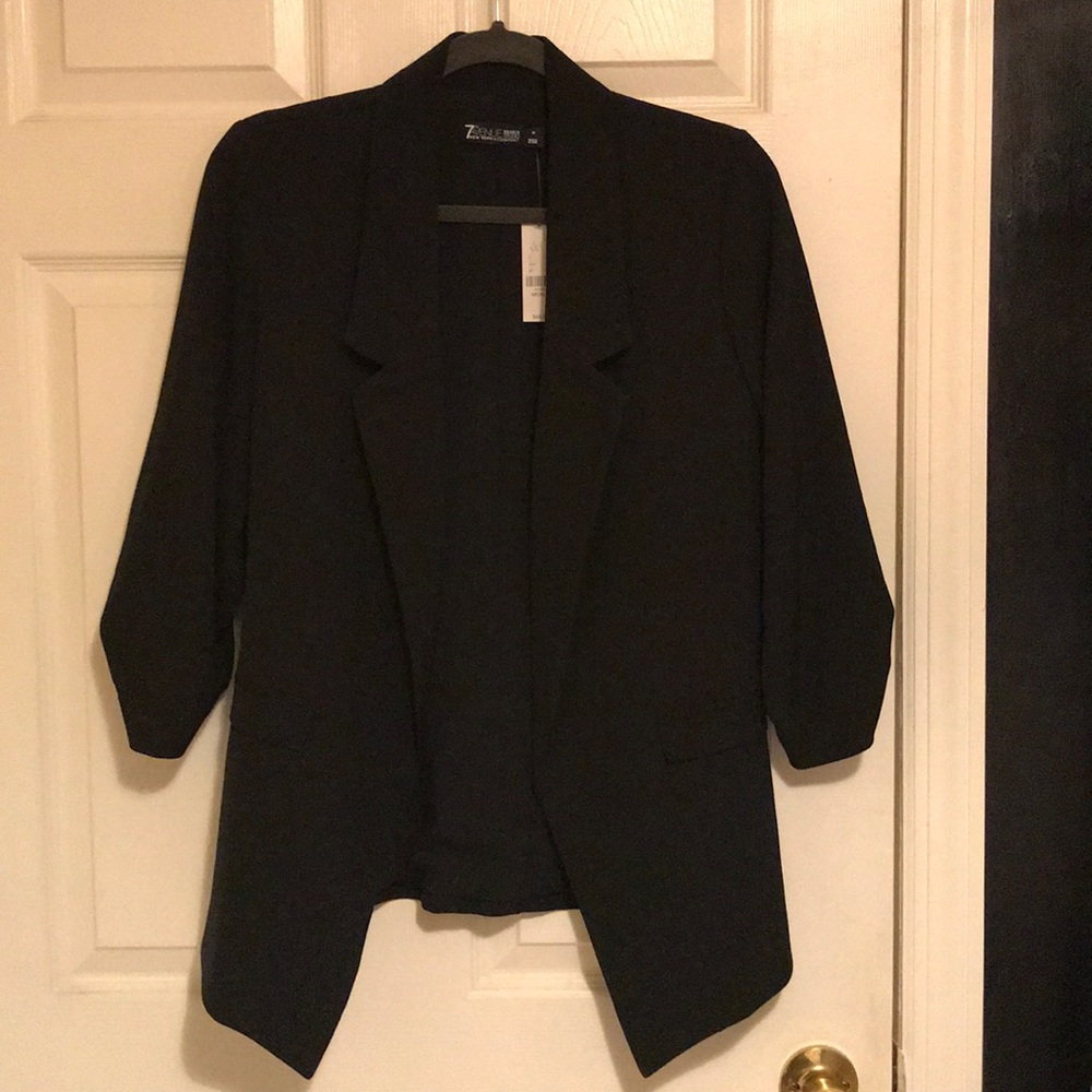 Tuxedo cut black blazer. NY and Co. 7th Ave Design